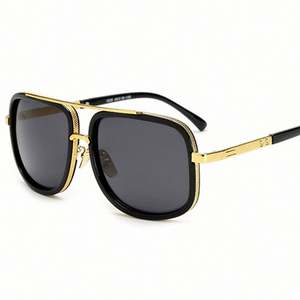 Lunettes de soleil carrées vintage personnalisées avec logo, vente en gros, collection 2025, protection UV400, surdimensionnées, pour la conduite, hommes et femmes - Product Image 6