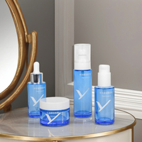 Ensemble de soins de la peau en verre de luxe avec flacon compte-gouttes comprenant un pot cosmétique pour crème à l'huile essentielle Échantillon gratuit inclus