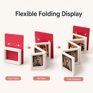 Album Fotografico da Tavolo Estetico Virale 2026, a Forma di Cartella Retrò, Pieghevole a Fisarmonica, per Polaroid, Stampa 3D - Product Image 1
