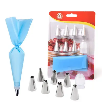 Mounted nozzle set baking tools Stainless Steel Cake Decoration Sets 9 Pieces Cake Decorating Supplies Kit