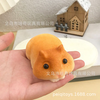 Jouet squishy réaliste en forme de hamster, mignon et esthétique, jouet anti-stress à récupération lente, vente en gros pour les vendeurs de rue de Xiaohongshu