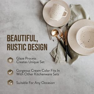 ชุดเครื่องครัวสีขาว 16 ชิ้น ลายจุดดำ ดีไซน์เรียบง่าย สำหรับใช้ในบ้าน โรงแรม ร้านอาหาร และรับประทานอาหาร - Product Image 3