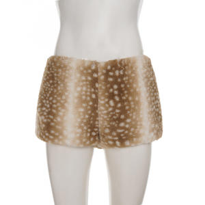 Shorts en fausse fourrure style rétro Viviblook Z1231PT01 à motif cerf pour femme, taille basse, décontractés, pour clubbing et tenue de ville - Product Image 6