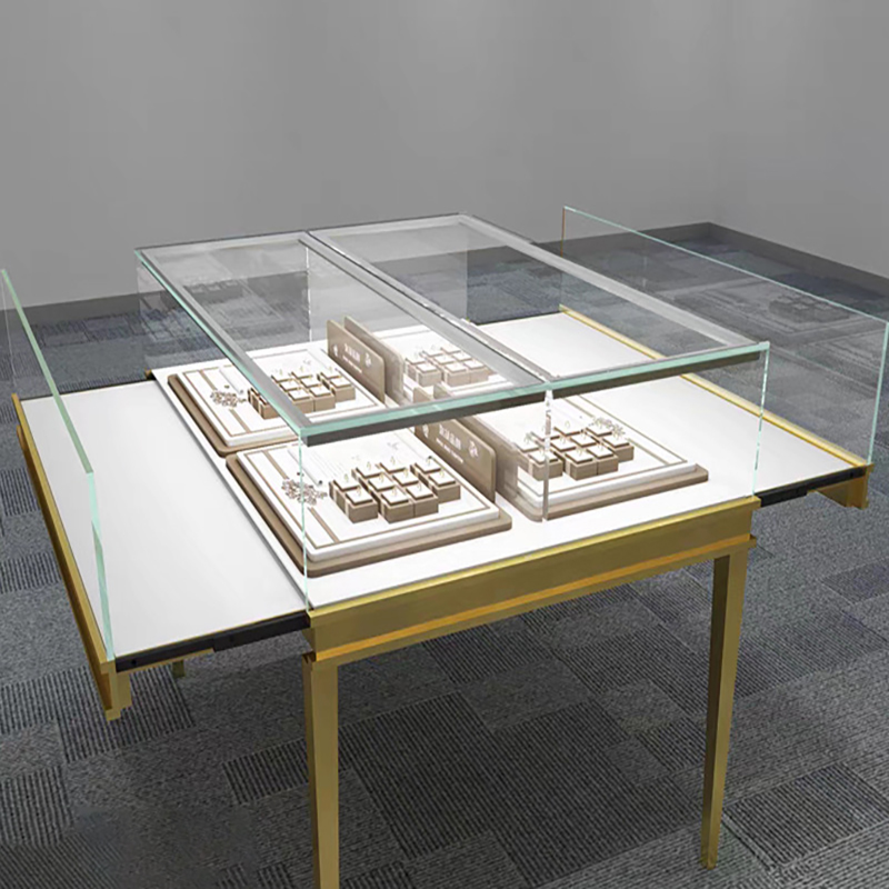 Прямая продажа с фабрики, роскошные стеклянные ювелирные очки, часы, шкаф, двойная дверь, светодиодный светильник, витрина для ювелирных изделий