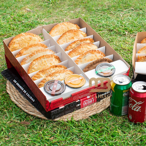 Custom <strong>Spanish</strong> Takeaway Empanada Compartment Box with Dip Cup Divider Fast Food Packaging Container Cajas Empaques Para Empanada - Product Image 1