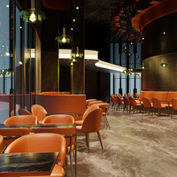 Ensemble de restaurant 4 places en acier inoxydable avec plateau de table en pierre étanche de style industriel, personnalisable, directement de l'usine
