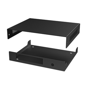Black Steel Cutout Enclosure Machined Metal Housing Rectangular <b>Machine</b> Cover Custom CNC <b>Machine</b> Service - Product Image 3