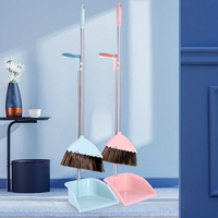 Kit de nettoyage compact écologique avec raclette en plastique robuste sans pliage, outils ménagers à rangement vertical, ensemble balai et pelle