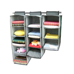 Caja de Almacenamiento de Ropa al por Mayor con Cubierta de Plástico, Organizador de Ropa Interior Colgante de 6 Estantes para Armario - Product Image 4