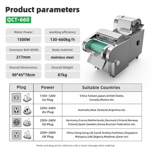 Khoai tây chiên Slicer, khoai tây Ớt cà rốt dưa chuột Dải lát xúc xắc cắt nhỏ rau và trái cây máy cắt - Product Image 3