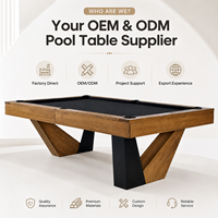 Table de billard de luxe moderne sur mesure 7ft 8FT en bois massif OEM ODM