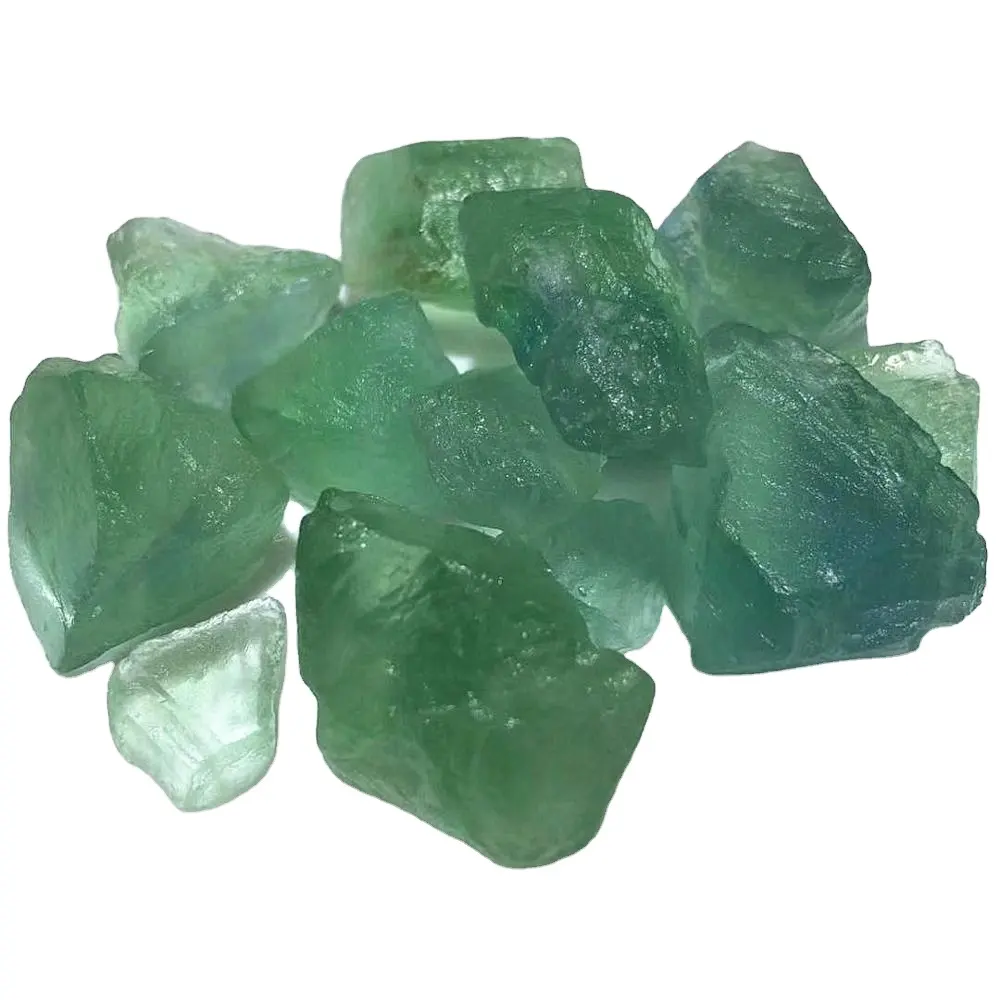 Natuurlijke Rock Crystal Quartz Ruwe Groene Fluoriet Steen Voor Verkoop