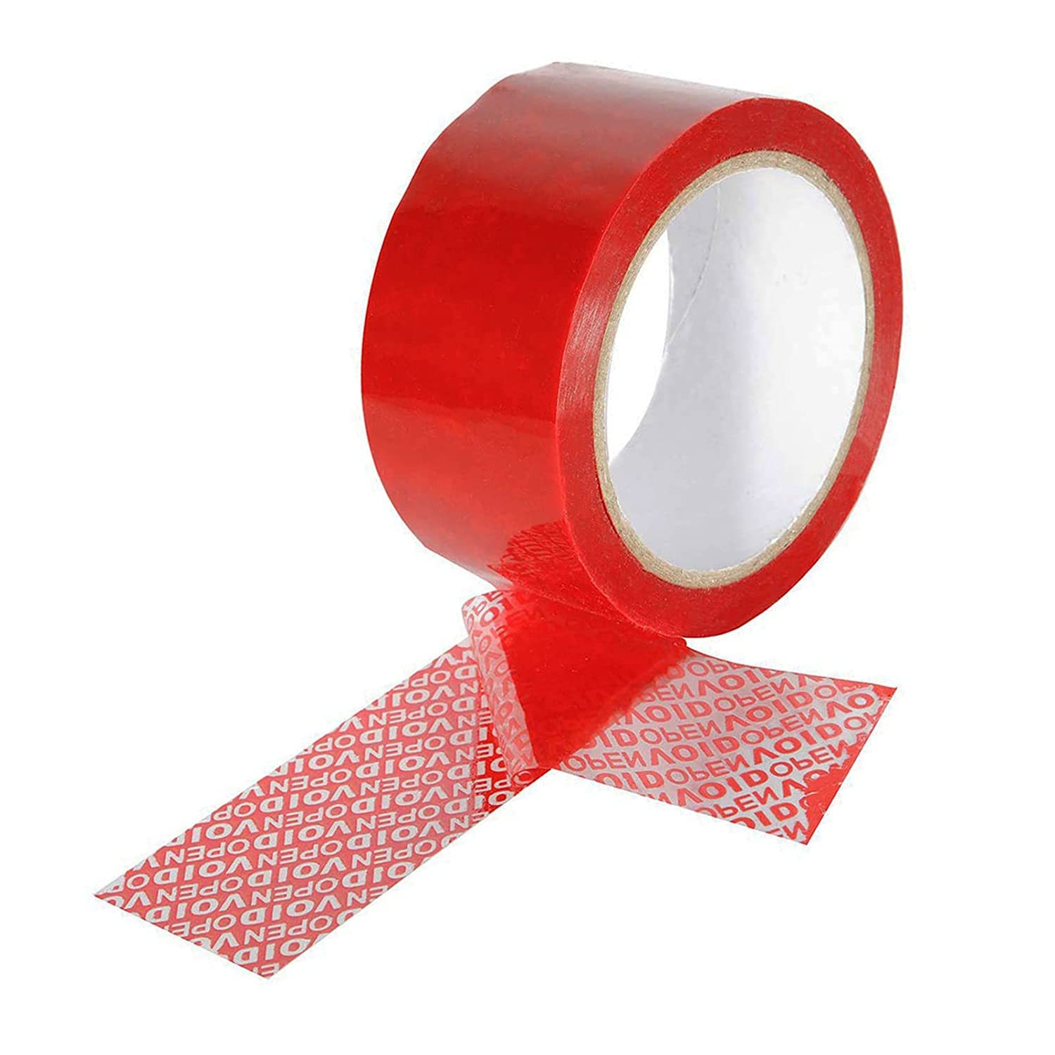 Crime Scene Red Evidence Box Sealing Tape - Case Of 6 Rolls, 2" X 100 Ft, "EVIDENCE" Printed, Polypropylene