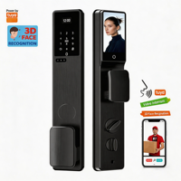 Serrure intelligente extérieure étanche avec mot de passe temporaire, interphone vidéo connecté, reconnaissance d'empreintes digitales et faciale pour porte d'entrée
