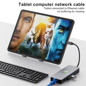 3.2 USB tốc độ cao truyền tải Type-C USB <span class=keywords><strong>Hub</strong></span> HD bốn màn hình mở rộng 11 cổng Dock trạm máy tính xách tay máy tính Splitter kho - Product Image 5