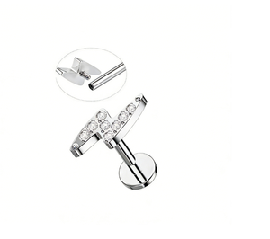 Pendiente de Oreja de Aleación de Titanio F136, Precisión Lightning, Zirconia 5A, Accesorios de Perforación, Antialérgico, Estilo Urbano, Hiphop, Brillante, Piercing de Nariz - Product Image 2