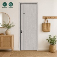 Porte intérieure en MDF mélaminé contemporaine, résistante aux rayures, facile à nettoyer et durable, pour villa et résidence