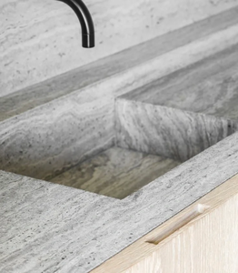 Argento e grigio travertino <span class=keywords><strong>pietra</strong></span> di marmo <span class=keywords><strong>naturale</strong></span> travertino <span class=keywords><strong>pietra</strong></span> lastra di <span class=keywords><strong>pietra</strong></span> per parete sala rivestimento isola controsoffit decorazione - Product Image 2