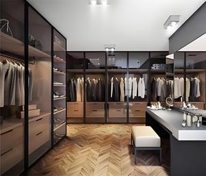 Toàn Bộ nhà tùy chỉnh phòng ngủ tủ quần áo tủ quần áo mô-đun bằng gỗ và kính cửa hiện đại sang trọng phòng ngủ đi bộ trong tủ quần áo - Product Image 2