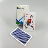 Cartes à jouer rectangulaires en papier personnalisées, lot de 2, taille standard de poker, rouge et bleu |   Finition coussin d'air Trusted 1885 52+2 Joker