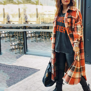 Abrigo largo personalizado para <span class=keywords><strong>mujer</strong></span>, gabardina a cuadros de lana a la moda, chaqueta, <span class=keywords><strong>ropa</strong></span> de <span class=keywords><strong>otoño</strong></span> e <span class=keywords><strong>invierno</strong></span>, abrigos para <span class=keywords><strong>mujer</strong></span> <span class=keywords><strong>2022</strong></span> - Product Image 5