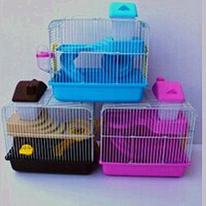 Jaula de plástico para hámster de mascotas con rueda para correr, lavabo de comida, escaleras, tetera deslizante, pequeño castillo, casa de campo, caja empaquetada, casa de hámster - Product Image 6