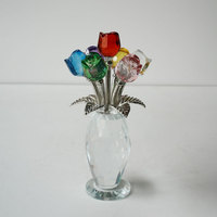 Cadeau de la Saint-Valentin, rose en cristal avec pot, réflexion Feng Shui, meilleur cadeau pour la fête des mères, décoration de la maison