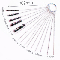 Ensemble de brosses de nettoyage écologiques en acier inoxydable 304 et nylon pour embouts de machine à tatouer portative, embouts de pistolet aérographe et embouts de pulvérisation