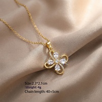 Set Perhiasan Kalung dan Anting Bunga Berlapis Emas dengan Zirkon, Gaya Eropa Amerika, Penjualan Terlaris, Fashion Wanita