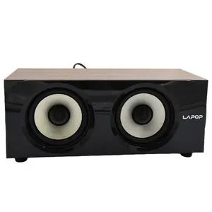Lapop a58 caixa de som de madeira marrom, alto falante de processo de pintura, caixa de som estéreo completa da moda, desktop