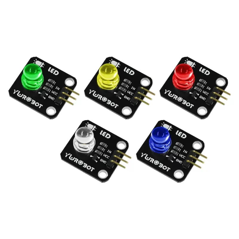 Módulo de luz LED de 8mm, alto brillo, Amarillo/azul/blanco/verde/rojo, luces LED MCU, bloques de construcción electrónicos
