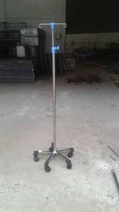 Heavy-Duty Adjustable IV Drip Stand with Dual <b>Hooks</b> and Non-Tip Base for Hospital Use - Product Image 2