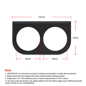 Base de Soporte Metálica de 2 Orificios para Modificación de Automóviles, Panel de Montaje de Doble Orificio de 52 mm, Kits de Panel de Marco de Tablero de 2-1/16 Pulgadas - Product Image 4