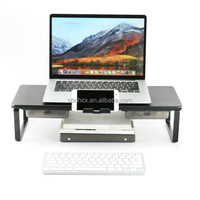 Support d'écran pliable et réglable Keypoint pour ordinateur portable et Macbook, surface en bois, capacité de charge de 12 kg, pour usage domestique
