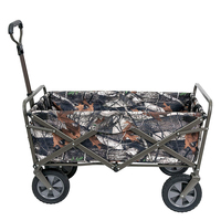 Chariot de camping d'extérieur à vente chaude, chariot utilitaire pliable en métal à 4 roues portable