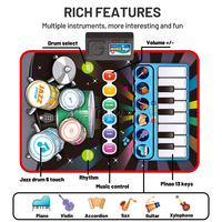 Zhorya 2 in 1 Piano Drum Babies Play Mat Multi-Functional Parent-child Interaction Electronic Music Blanket