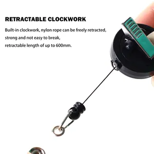Porte-clés décoratif rétractable rotatif à 360 ° pour carte d'identité, porte-bobine d'insigne d'infirmière en plastique, pince crocodile