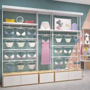 Lingerie Winkel Fittingen Aan De Muur Gemonteerd Ondergoed Display Plank Met Beha En Slip Hanger Rack