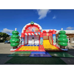 Fête de Noël Combo gonflable Père Noël Bounce House Slide Bonhomme de neige Fun Fair Amusement Park - Product Image 1