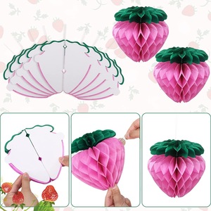 Romántico Adorno Colgante de Corazón de Papel 3D Rojo con Cinta para el Día de San Valentín, Fondo para Fiestas de Boda - Product Image 6