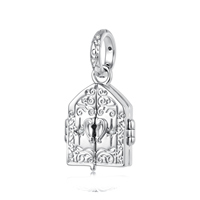 Pendentif unisexe en argent plaqué avec breloque cadenas vintage incrustée de diamants, cadeau de bijoux