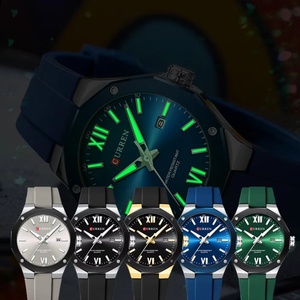 Montre pour homme CURREN 8465, bracelet en silicone, montre à quartz décontractée pour homme, date, luminescente, étanche, montre originale - Product Image 6