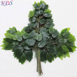 Feuilles artificielles pour la décoration d'arbres réalistes, feuilles de simulation en plastique pour banian, verdure artificielle vert clair - Product Image 5