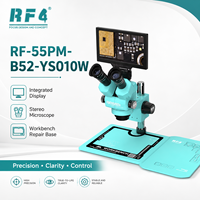 Microscope de réparation de précision à zoom continu stéréoscopique trinoculaire RF4 avec grand écran HD et construction métallique pour téléphone portable