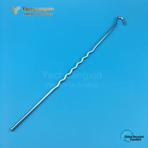 Estaca metálica para tienda de campaña de 30 cm con punta en forma de signo de interrogación, diseño ondulado central y base circular - Product Image 3