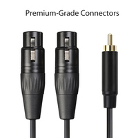 Câble de raccordement audio Yinyu AC066M double micro XLR femelle vers RCA pour table de mixage, carte son, enceinte active