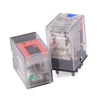 Relais intermédiaire industriel RY-ELE XS2C-D24LT-GS AC/DC 7A scellé miniature 8 broches avec bouton de test manuel et LED d'état pour contrôle PLC