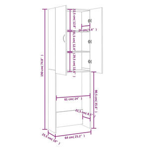 Estante de almacenamiento <span class=keywords><strong>para</strong></span> baño con 3 niveles por <span class=keywords><strong>encima</strong></span> de la lavadora Gabinete de almacenamiento de baño de madera Independiente sobre el inodoro - Product Image 6