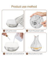 Diffuseur d'arômes silencieux pour le sommeil, avec arrêt automatique, 400 ml, télécommande, humidificateur d'air portable à brume froide pour chambre et maison