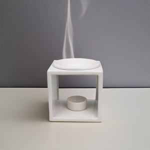 Customizable Logo Ceramic Essential <strong>Oil</strong> Square <strong>Burner</strong> Illumination <strong>Fragrance</strong> Warmer for Warming Scented Wood Candle Wax Melts - Product Image 1